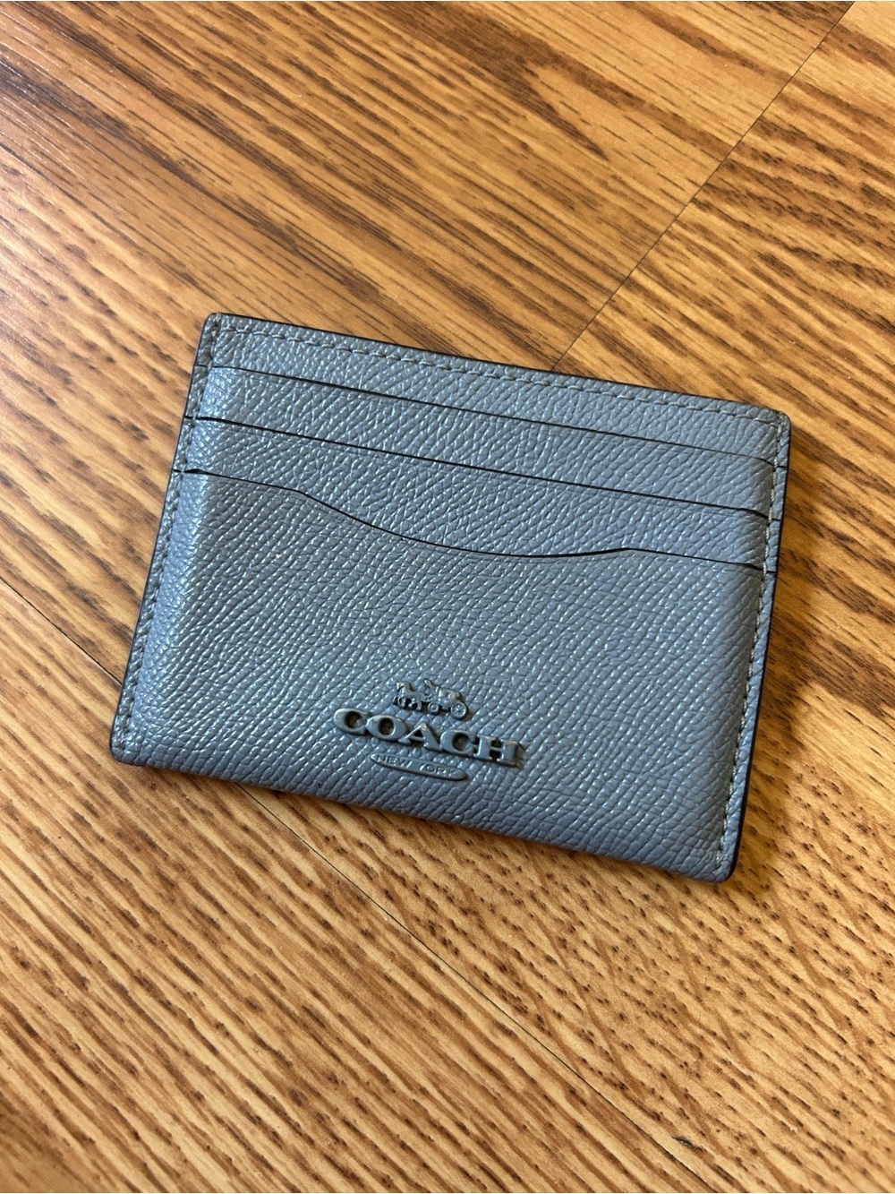 Coach Gray leather Card Case